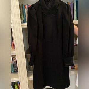 J. Crew Black Sheath Dress with Bishop Sleeves